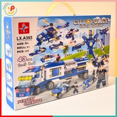 Bộ Lắp Ráp City Police Super Robocop LX A393 8in1 443 Mảnh PeeKaPaw Toys