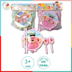 Đồ chơi trống mini có lục lạc cho bé 733A205 PeeKaPaw Toys