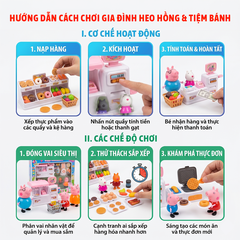 Đồ Chơi Gia Đình Heo Hồng và Cửa hàng mini YM266-34 PeeKaPaw Toys