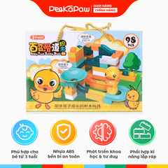 Hộp lắp ráp có cầu trượt vịt vàng 98 chi tiết 899-11 PeeKaPaw Toys