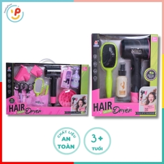 Đồ chơi máy sấy tóc dùng pin cho bé Hair Salon kéo lược phụ kiện làm tóc 096 PeeKaPaw Toys