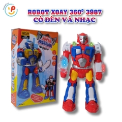 Robot siêu nhân có đèn âm thanh xoay 360 độ 3827 PeeKaPaw Toys