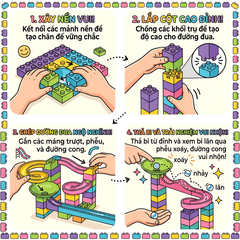 Hộp lắp ráp có cầu trượt vịt vàng 98 chi tiết 899-11 PeeKaPaw Toys