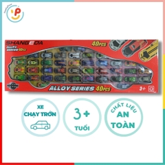 Hộp 40 Xe Ô Tô Mini Chạy Trớn Mẫu 911 Nhiều Màu Kiểu Thể Thao Cho Bé PeeKaPaw Toys