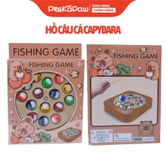 Hồ câu cá bàn xoay 15 con Labubu Capybara dễ thương đồ chơi tuổi thơ 6812 PeeKaPaw Toys