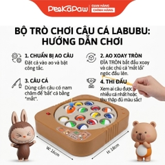 Hồ câu cá bàn xoay 15 con Labubu Capybara dễ thương đồ chơi tuổi thơ 6812 PeeKaPaw Toys