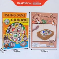Hồ câu cá bàn xoay 15 con Labubu Capybara dễ thương đồ chơi tuổi thơ 6812 PeeKaPaw Toys