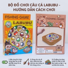 Hồ câu cá bàn xoay 15 con Labubu Capybara dễ thương đồ chơi tuổi thơ 6812 PeeKaPaw Toys