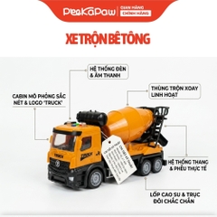 Xe Công Trình Mô Hình Có Đèn Âm Thanh Cho Bé Xe Ben Xe Cẩu Xe Thang YJT-NX236 PeeKaPaw Toys