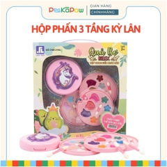 Bộ đồ chơi trang điểm cho bé hộp phấn kỳ lân 3 tầng có gương son môi PeeKaPaw Toys