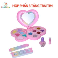 Bộ đồ chơi trang điểm cho bé hộp phấn kỳ lân 3 tầng có gương son môi PeeKaPaw Toys