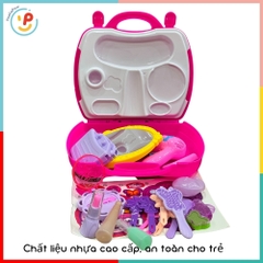 Vali Đồ Chơi Dụng Cụ Làm Đẹp Cho Bé 8228 – Bộ Trang Điểm Mini Gương, Lược, Máy Sấy Tóc, Son PeeKaPaw Toys