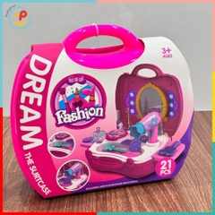 Vali Đồ Chơi Dụng Cụ Làm Đẹp Cho Bé 8228 – Bộ Trang Điểm Mini Gương, Lược, Máy Sấy Tóc, Son PeeKaPaw Toys