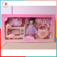Bộ búp bê công chúa A286-78 kèm phụ kiện trang điểm và giường ngủ – PeeKaPaw Toys