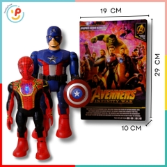 Đồ chơi siêu nhân Avengers 810 có đèn nhạc đi bộ mô hình siêu anh hùng Người nhện Captain Amercian– PeeKaPaw Toys