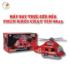 Máy bay trực thăng cứu hoả có phun khói đèn nhạc 8843 PeeKaPaw Toys