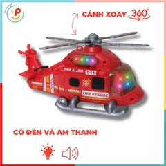 Máy bay trực thăng cứu hoả có phun khói đèn nhạc 8843 PeeKaPaw Toys