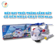 Máy Bay Trực Thăng Cảnh Sát 8640 Có Đèn Nhạc Xoay 360° PeeKaPaw Toys