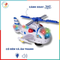 Máy Bay Trực Thăng Cảnh Sát 8640 Có Đèn Nhạc Xoay 360° PeeKaPaw Toys