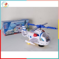 Máy Bay Trực Thăng Cảnh Sát 8640 Có Đèn Nhạc Xoay 360° PeeKaPaw Toys