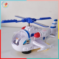 Máy Bay Trực Thăng Cảnh Sát 8640 Có Đèn Nhạc Xoay 360° PeeKaPaw Toys
