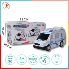 Xe cứu thương chạy pin có đèn âm thanh 872 PeeKaPaw Toys