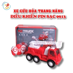 Xe cứu hoả thang nâng điều khiển từ xa pin sạc 9913 PeeKaPaw Toys