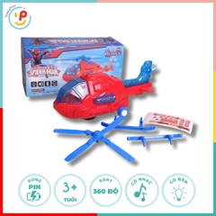 Máy Bay Trực Thăng Spiderman 2313 Có Đèn Nhạc Xoay 360 Độ PeeKaPaw Toys