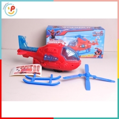 Máy Bay Trực Thăng Spiderman 2313 Có Đèn Nhạc Xoay 360 Độ PeeKaPaw Toys