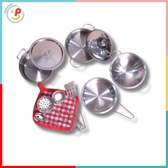 Đồ chơi nấu ăn bộ bếp chất liệu inox 555-002 PeeKaPaw Toys