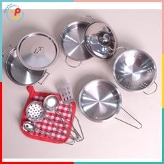 Đồ chơi nấu ăn bộ bếp chất liệu inox 555-002 PeeKaPaw Toys