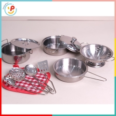 Đồ chơi nấu ăn bộ bếp chất liệu inox 555-002 PeeKaPaw Toys