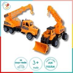 Xe Công Trình Chạy Trớn 35cm Xe Cẩu Xe Xúc Đẩy Nhẹ Cho Bé 3 Tuổi PeeKaPaw Toys