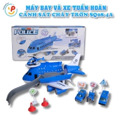 Máy bay xe tuần tra cảnh sát SQ08-4A sân bay cảnh sát PeeKaPaw Toys
