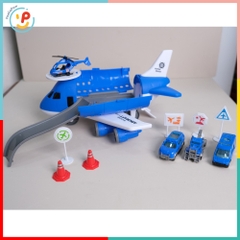 Máy bay xe tuần tra cảnh sát SQ08-4A sân bay cảnh sát PeeKaPaw Toys