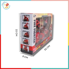Bộ lắp ráp Robot biến hình xe cứu hoả 5 chiếc 0783-366 Xe thang, vòi phun, cẩu, xúc PeeKaPaw Toys