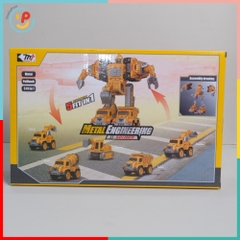 Bộ lắp ráp Robot biến hình xe công trình 5 chiếc 0783-365 Xe xúc, cẩu, bồn trộn, khoan, chở cát PeeKaPaw Toys