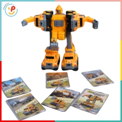 Bộ lắp ráp Robot biến hình xe công trình 5 chiếc 0783-365 Xe xúc, cẩu, bồn trộn, khoan, chở cát PeeKaPaw Toys