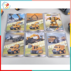 Bộ lắp ráp Robot biến hình xe công trình 5 chiếc 0783-365 Xe xúc, cẩu, bồn trộn, khoan, chở cát PeeKaPaw Toys