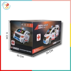 Xe cứu thương chạy pin mở cửa xoay 360° có nhạc đèn còi 4545 PeeKaPaw Toys