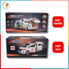 Xe cứu thương chạy pin mở cửa xoay 360° có nhạc đèn còi 4545 PeeKaPaw Toys