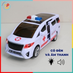 Xe cứu thương chạy pin mở cửa xoay 360° có nhạc đèn còi 4545 PeeKaPaw Toys