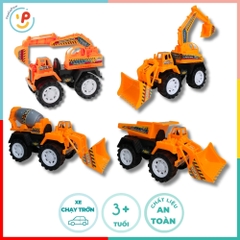 Xe công trình chạy đà trớn Xe xúc cẩu bồn chở cát PeeKaPaw Toys