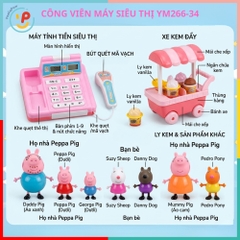 Đồ chơi gia đình Heo Hồng Peppa máy siêu thị và xe kem YM266-37 PeeKaPaw Toys