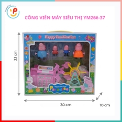 Đồ chơi mô hình gia đình heo hồng bán hàng công viên YM266-37 PeeKaPaw Toys