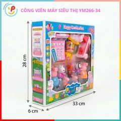 Đồ chơi gia đình Heo Hồng Peppa máy siêu thị và xe kem YM266-37 PeeKaPaw Toys