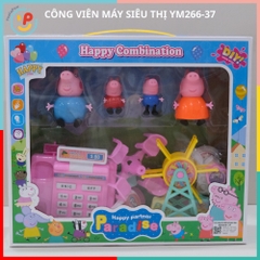 Đồ chơi mô hình gia đình heo hồng bán hàng công viên YM266-37 PeeKaPaw Toys