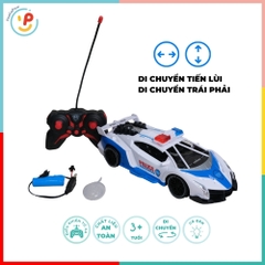 Xe cảnh sát điều khiển từ xa pin sạc phun khói 666-159 PeeKaPaw Toys
