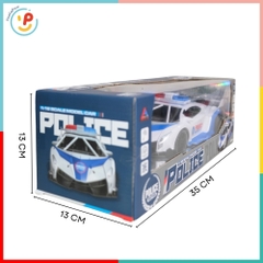 Xe cảnh sát điều khiển từ xa pin sạc phun khói 666-159 PeeKaPaw Toys
