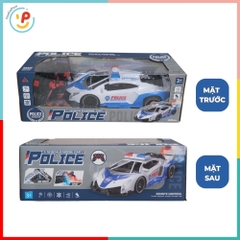 Xe cảnh sát điều khiển từ xa pin sạc phun khói 666-159 PeeKaPaw Toys